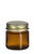 .85 oz (25 ml) Amber Straight Sided Glass Jar with Gold Metal Lid - SALV1AMG