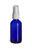 2 oz Cobalt Blue Boston Round Glass Bottle with White Atomizer - BRB2AW