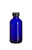 4 oz Cobalt Blue Boston Round Glass Bottle with Black Cap - BRB4