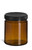 9 oz Amber Straight Sided Glass Jar with Black Lid - SS9A