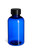 2 oz Blue PET Boston Round Plastic Bottle with Black Cap - PXB2B