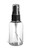 2 oz Clear PET Boston Round Plastic Bottle with Black Atomizer - PXC2AB