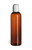 4 oz Amber PET Cosmo Plastic Bottle with White Disc Cap - PAR4DW