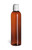 8 oz Amber PET Cosmo Plastic Bottle with White Disc Cap - PAR8DW