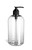 16 oz Clear PET Boston Round Plastic Bottle with Black Pump - PXC16P