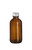 4 oz Amber Boston Round Glass Bottle with Silver Cap - BRA4S