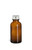 1 oz Amber Boston Round Glass Bottle with Silver Cap - BRA1S