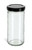 8 oz Clear Tall Glass Jar with Black Lid - TAL8B