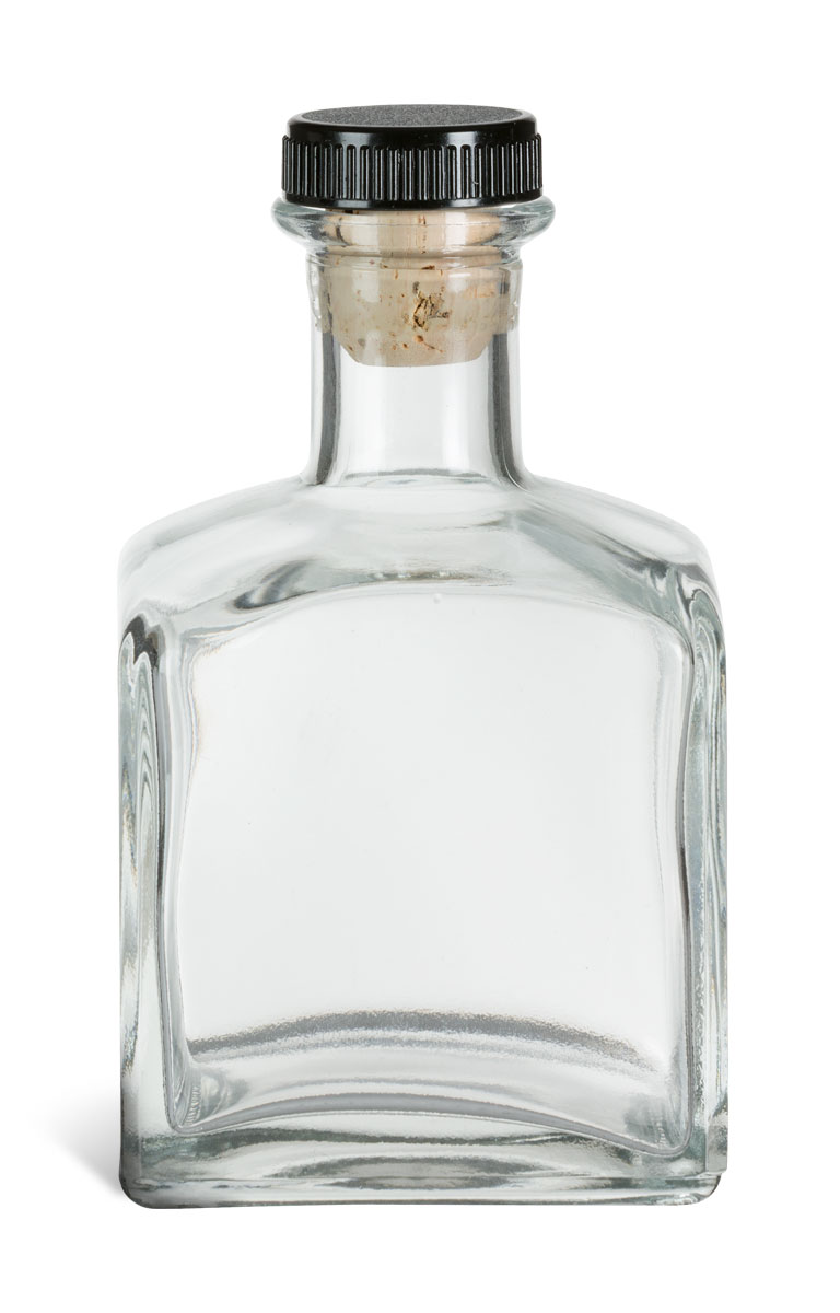 7 oz (210 ml) Square Glass Bottle with Synthetic T-Top Cork - CKSQ250T