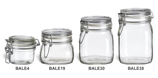 Glass Swing Top Bale Jars