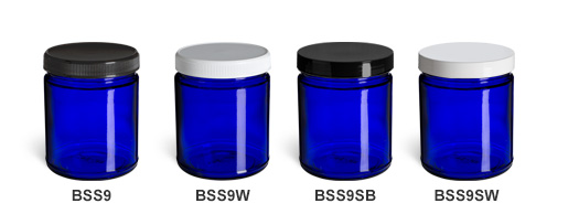 Blue Straight Sided Jars