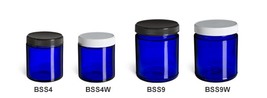 Blue Straight Sided Jars