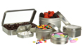 Small tins filled with candy
