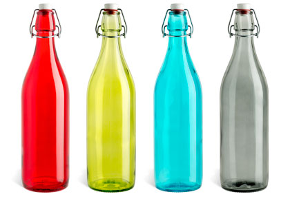 Colored Glass Bottles - Multiple Colors Available, Bormioli Rocco