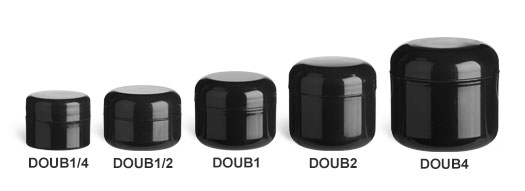 Black Double Wall Plastic Jars