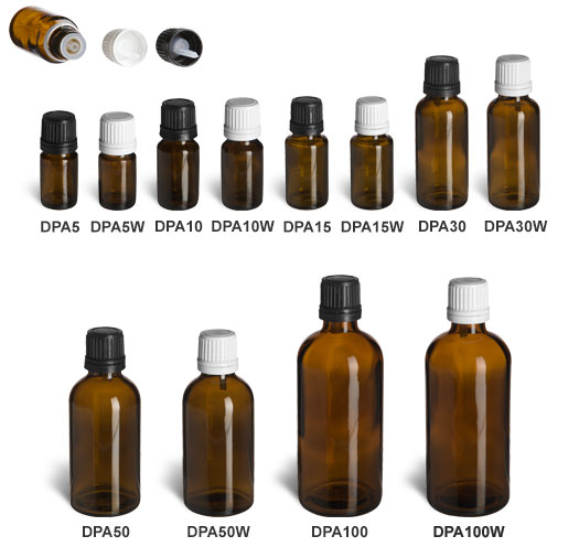 Amber European Dropper Bottles