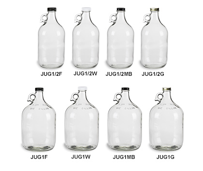 Jugs & Growlers, Amber & Clear Jugs