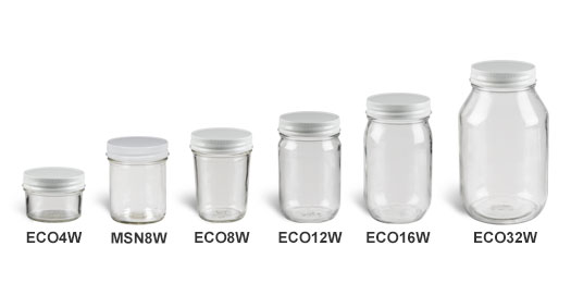 Mason Jars (Canning Jars) with White Lids