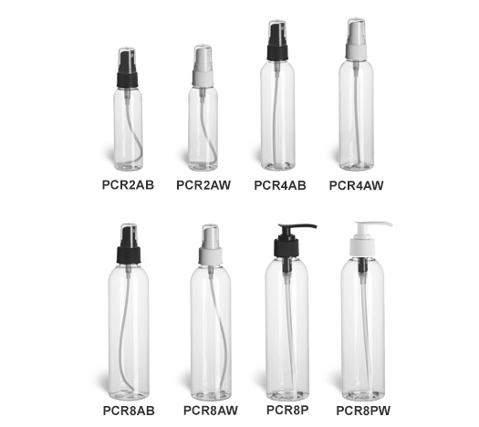 Clear PET Cosmo Round Plastic Bottles