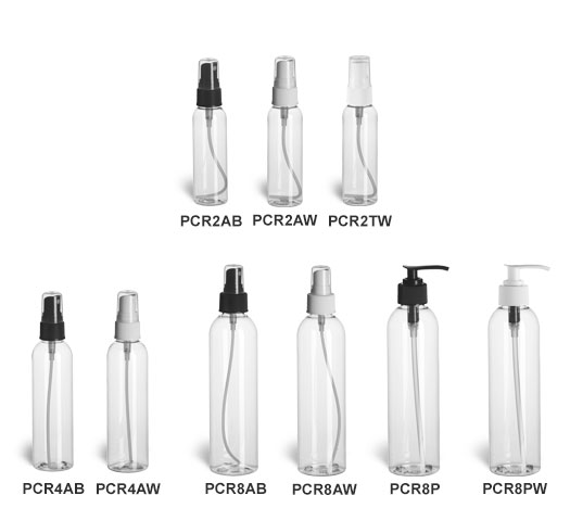 Clear PET Cosmo Round Plastic Bottles