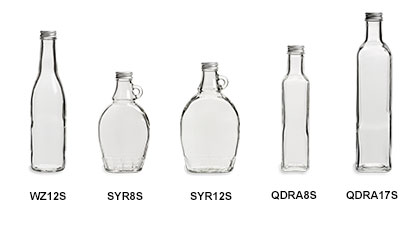 17 oz (500 ml) Quadra Square Glass Bottle with Silver Cap