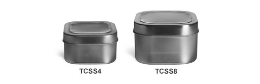 Clear Top Square Tin Containers