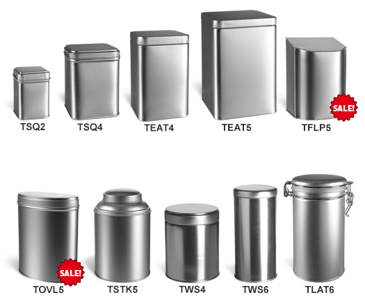 Tea and Storage Tin Containers Tea and Storage Tin Containers