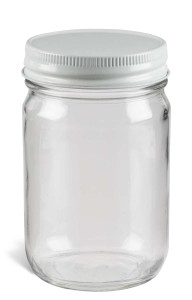 Eco Mason Glass Jar with White Lid, 12 oz | Specialty Bottle
