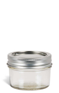 Mason Jar with Silver Two-Piece Lid, 4 oz | Specialty Bottle