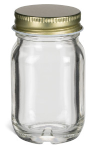 Mayberry Glass Jar with Gold Lid, 1.7 oz | Specialty Bottle