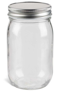 16 oz Eco Mason Glass Jar with Silver Lid
