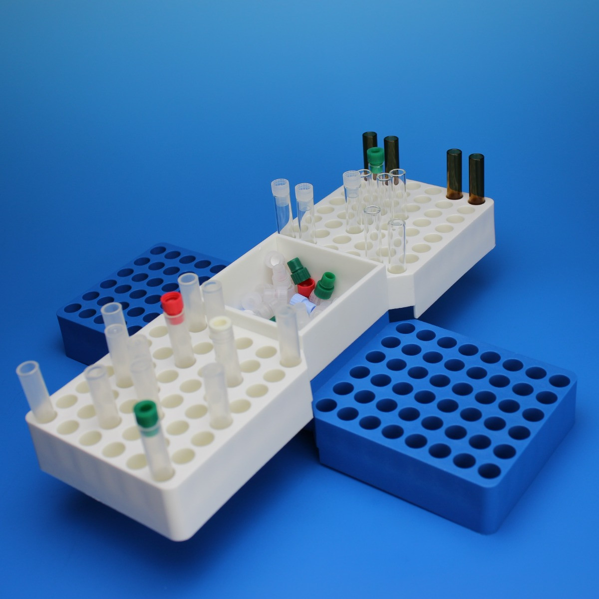 96 Position Snap Rack White for 8mm Vials - JG Finneran