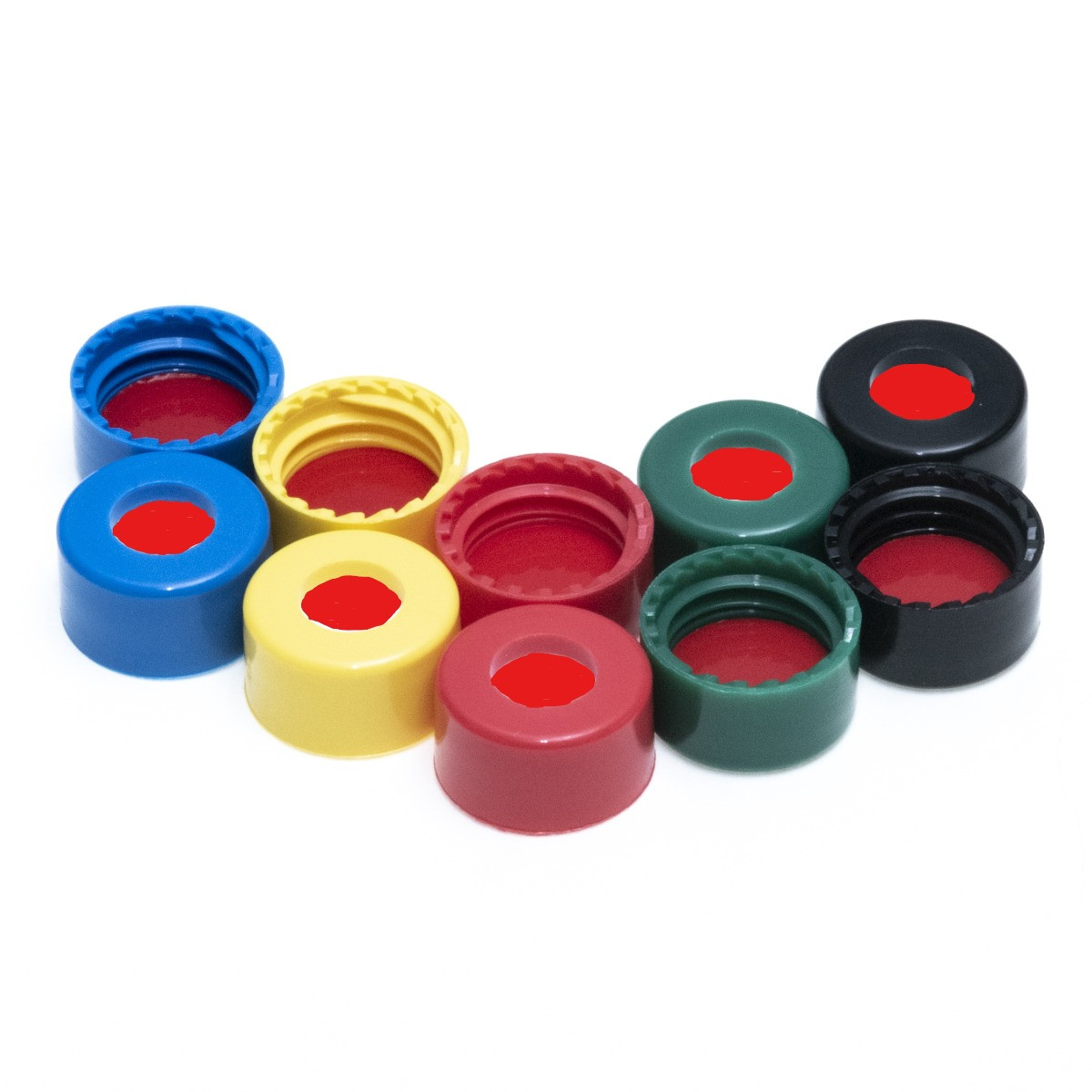 9mm R.A.M.™ Polypropylene Open Hole PTFE/Silicone/PTFE Lined Caps