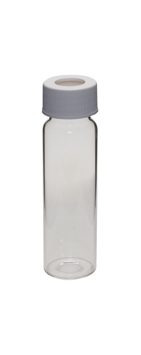 40mL Clear Vial, 24-414mm Open Top White Polypropylene Closure