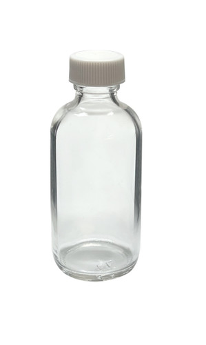 2 oz, 60mL Clear Boston Round - Precleaned & Certified