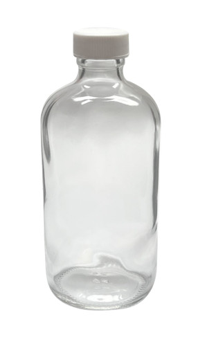 8 oz, 250mL Clear Boston Round - Precleaned & Certified