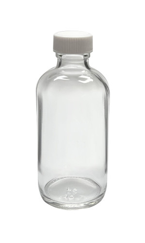 4 oz, 125mL Clear Boston Round Bottle, 48x112mm, 22-400mm Thread