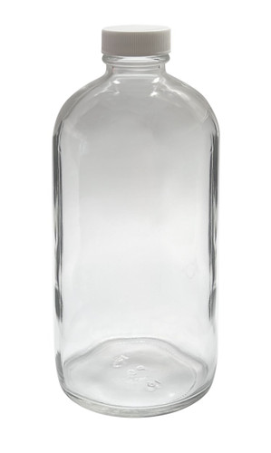 16 oz, 500mL Clear Boston Round Bottle