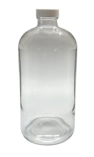 32 oz, 1000mL Clear Boston Round Bottle