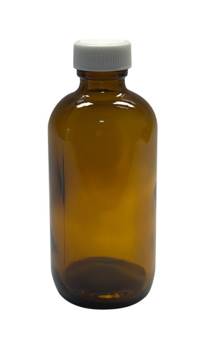 4 oz, 125mL Amber Boston Round Bottle-D0167B-4