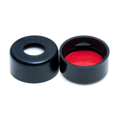 11mm Black Snap Cap, PTFE/Silicone with Slit Lined