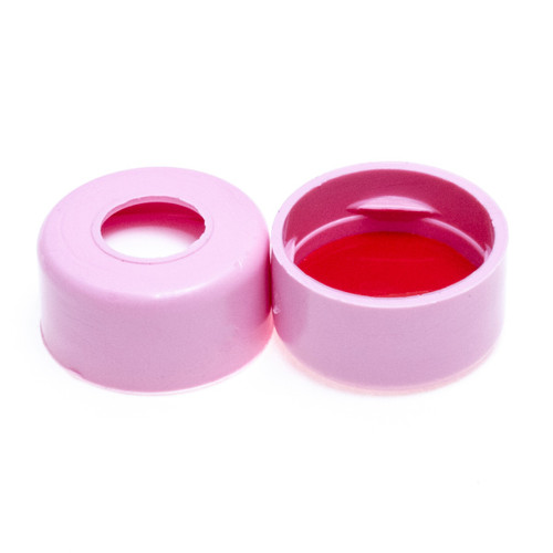 11mm Pink Snap Cap, PTFE/Silicone with Slit Lined