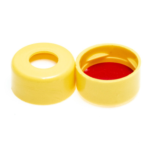 11mm Yellow Snap Cap, PTFE/Silicone with Slit Lined