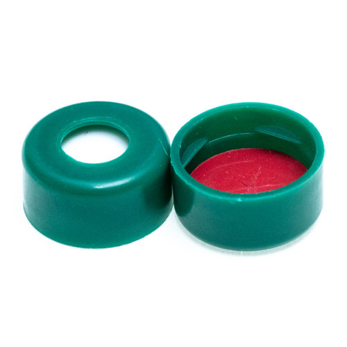 11mm Green Snap Cap, PTFE/Silicone with Starburst Lined