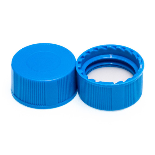 9mm Solid Top R.A.M.™ Ribbed Cap, Royal Blue Polypropylene, lined with  PTFE/F217