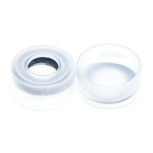 11mm Clear Snap Cap, PTFE/Silicone Lined, with Slit and Metal O-Ring