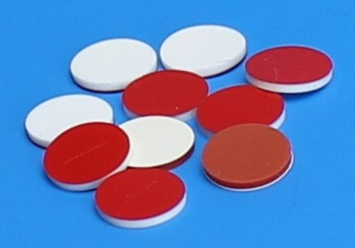 10mm x 0.040" Red PTFE/Silicone with Slit Septa