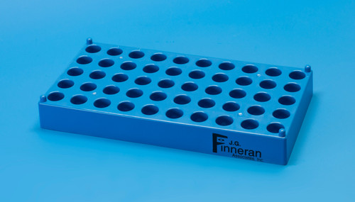 50 Position Blue Polypropylene Stackable Rack for 12mm Vials and Tubes, Autoclavable