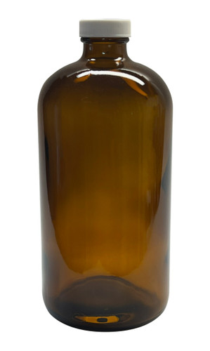 80 oz Amber Boston Round Bottles