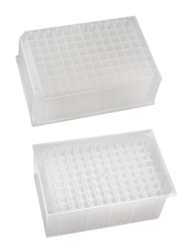 Sterile - 96 Deep Square Well, 2mL/well, Polypropylene Genomics Microplate